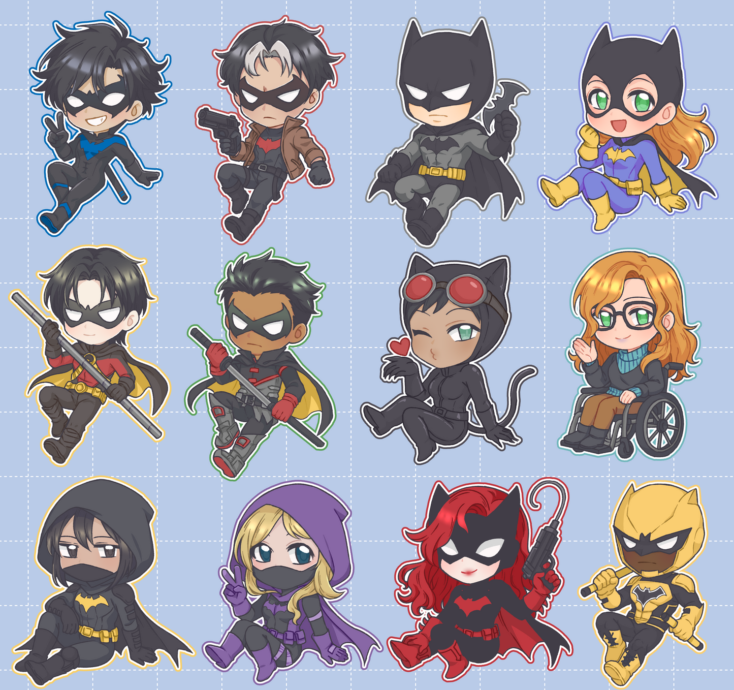 Batfam 6cm Acrylic Charms