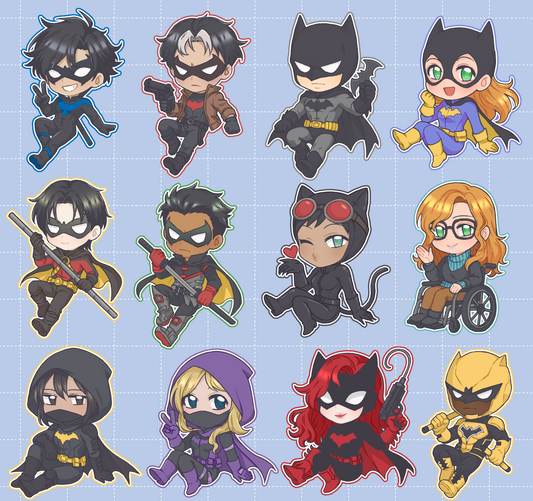 Batfam 6cm Acrylic Charms